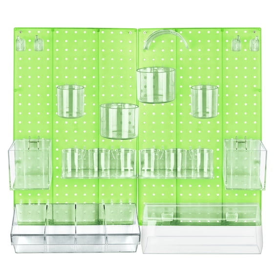The Ultimate DIY Multi-Purpose 24-Piece Pegboard Wall Organizer Kit with Two Panels and Accessory Assortment (2- 13.5"W X 22"H)