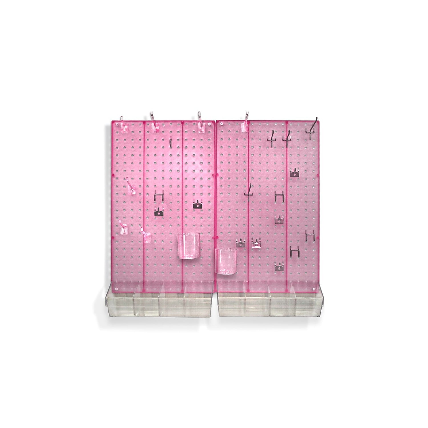 Chic Pink 70-Piece Pegboard Organizer Kit with Styrene Panels