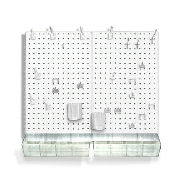 Azar Displays 900945WHT White 70Piece Pegboard Organizer Kit (2 13.5