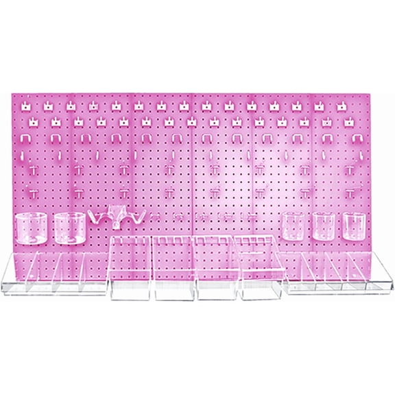 Azar Displays 900988-PNK 125-PIECE PEGBOARD ORGANIZER KIT (2-24""X 24"")", Pink