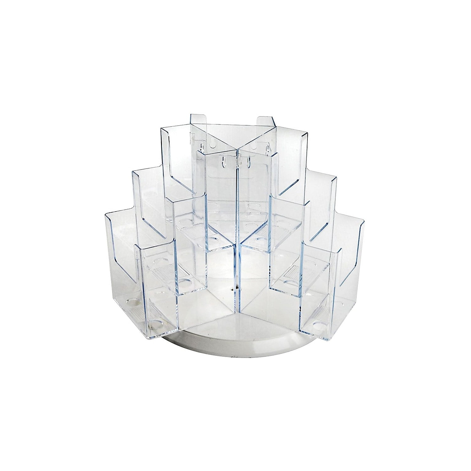 Clear Acrylic Nine-Pocket Revolving Desktop Brochure Holder