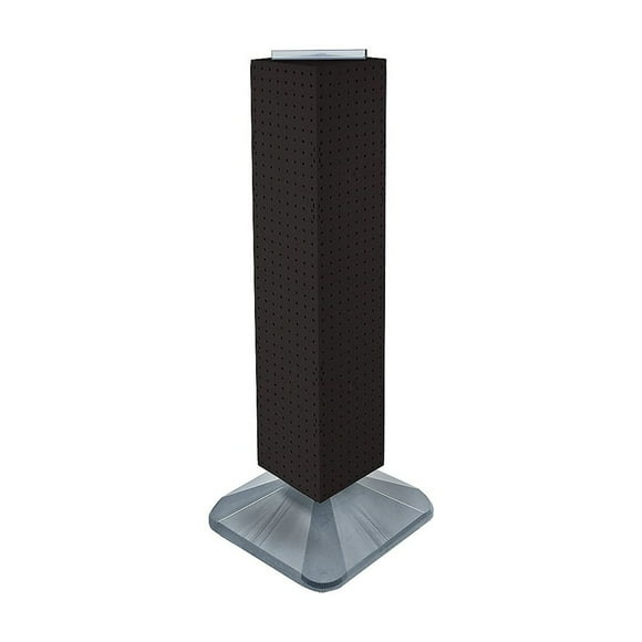 Azar Displays Four Sided Tower Pegboard, PVC Black, 8 x 40 in