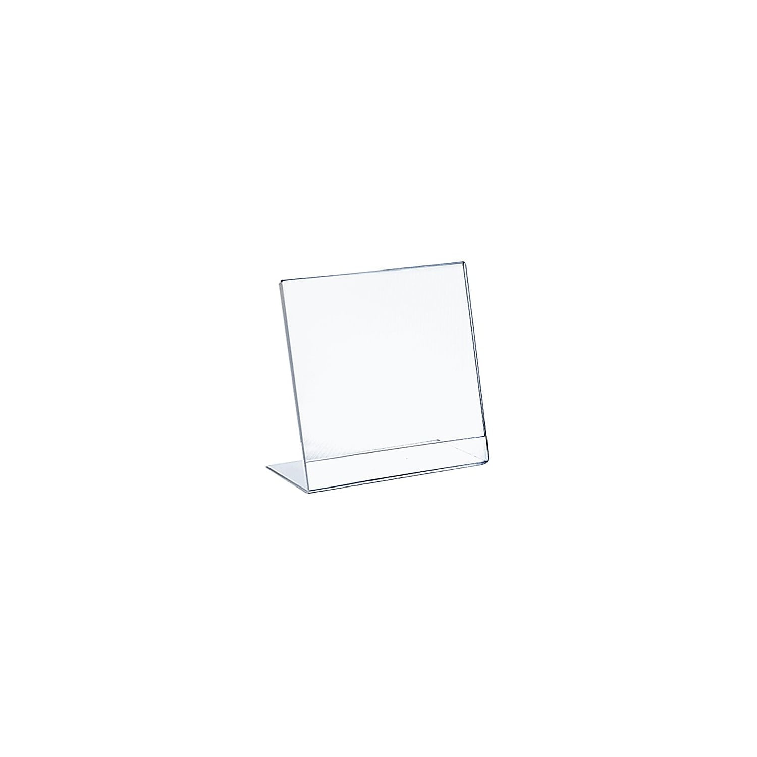 Clear Acrylic Vertical L-Shaped Desktop Sign Holder, 8" x 10"