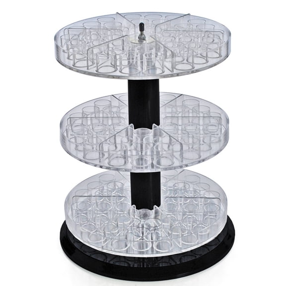 Three Tier Revolving Display 13.5"H x 11"Dia. - round slot 1"dia