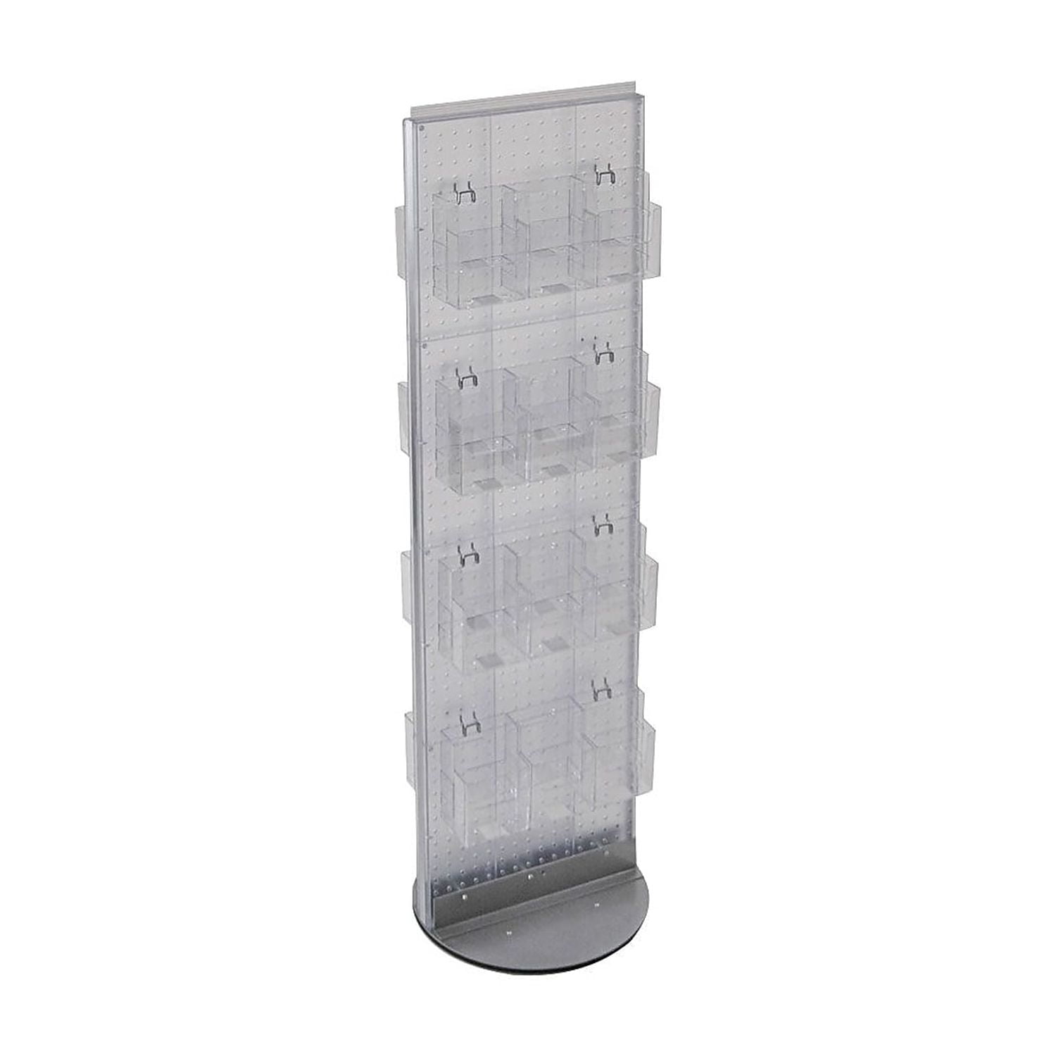 Freestanding Black Plastic 48 Pocket Revolving Brochure Display