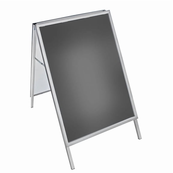 Large Silver Snap Open A-Frame Double-Sided Indoor/Outdoor Sidewalk Stand 30"W X 40"H