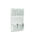thumbnail image 1 of Four Pocket Tri-Fold Wall Rack. Clear Acrylic Wall Mount Brochure Holder for Tri-Fold Size Pamphlets, Overall Size: 9.25"W x 16"H, 2-Pack, 1 of 2