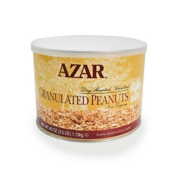 Azar Dry Roasted Unsalted Chopped Peanuts, 2.5 Pound -- 6 per Case.