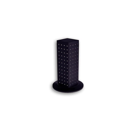 Azar International 4-Sided Interlocking Pegboard Display, 12"(H) x 4"(W) x 4"(D), Black