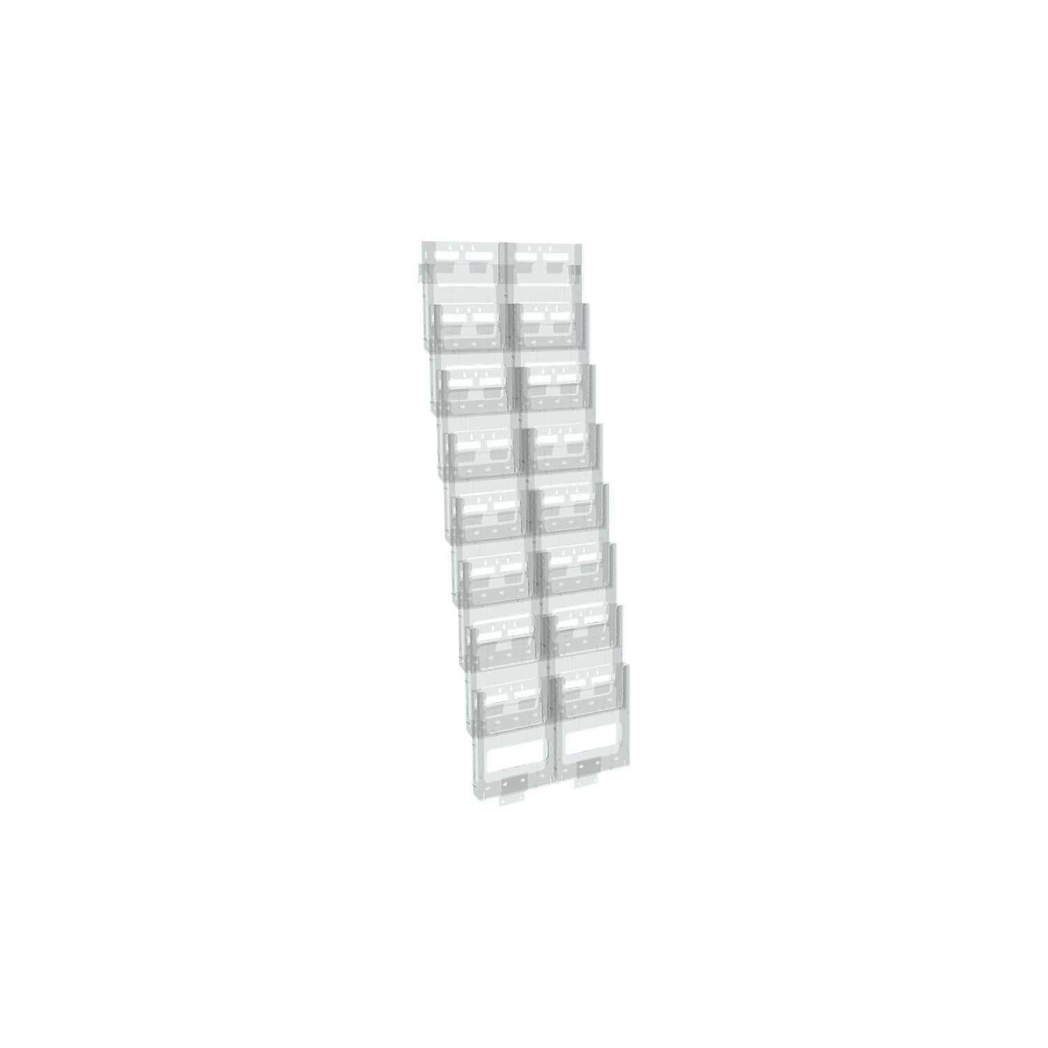 Clear Styrene 16-Pocket Wall Mounted Literature Holder