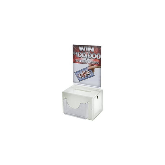 Azar Locking Plastic Suggestion Box White (206387)