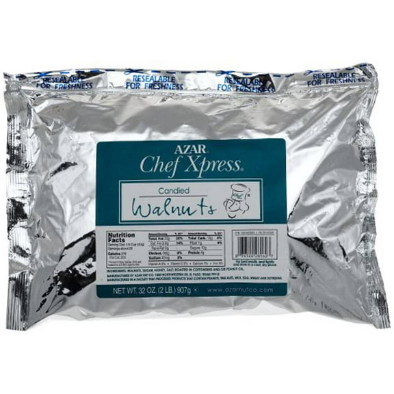 Azar Nut Large Pieces Chef Xpress Candied Walnut, 2 Pound, 11 X 8.5 X 6.25 Inch -- 3 Per Case.