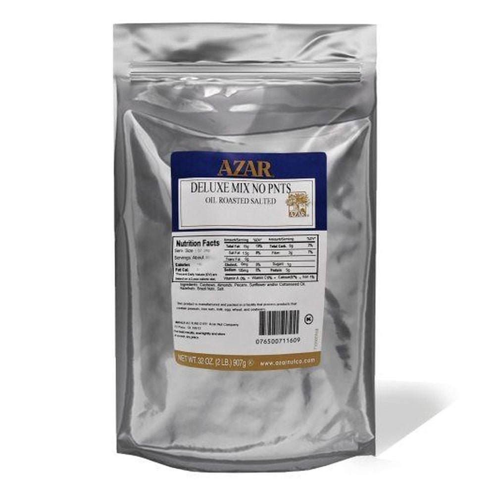 Azar Oil Roasted Salted No Peanut Deluxe Nut Mix, 2 Pound -- 3 per case.