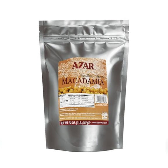 Azar Whole Unsalted Dry Roast Macadamia, 2 Pound -- 3 per case.