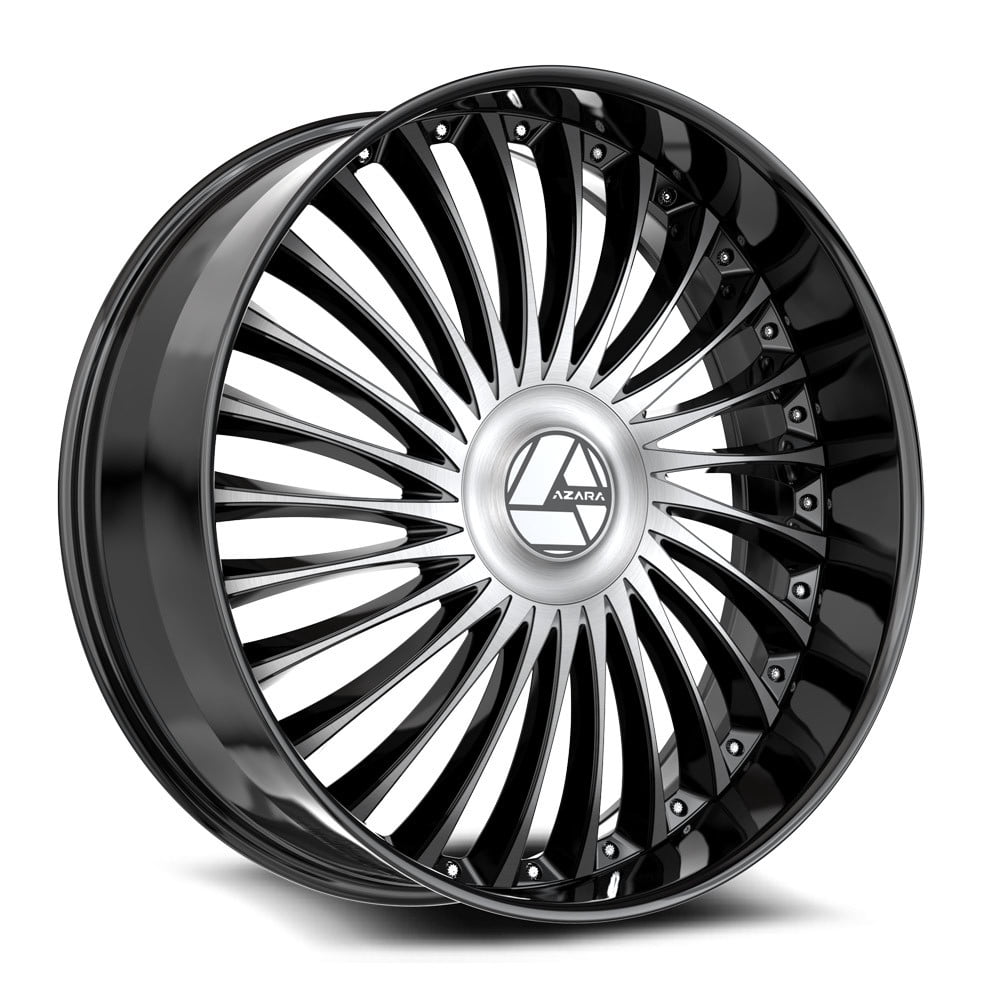 Azara AZX-103 6x135/6x139.7 22x9.5 +22 Gloss Black & Machined - Walmart.com