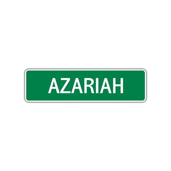 Azariah Girls Children Name Decoration Label Indoor Outdoor Unique Wall Novelty Letter Printed Plaque Aluminum Metal Sign 4"x13.5"