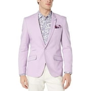 Azaro Uomo Men's Blazer Slim Dress Casual Stretch Suit Sport Jacket Stylish, Lavender Purple, X-Large