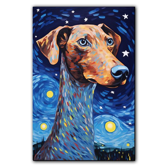 Azawakh Art Starry Night Canvas Print of Van Gogh Oil Paintings Reproduction Modern Canvas Print Artwork Abstract Landscape Pictures
