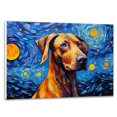thumbnail image 1 of Azawakh Dog Canvas Van Gogh Starry Night Wall Art Gifts Canvas Wall Art Frame Music Artist Customized Canvas Framed Photo Art Work For The Bedroom(Gifts For Dog Lover ), 1 of 6