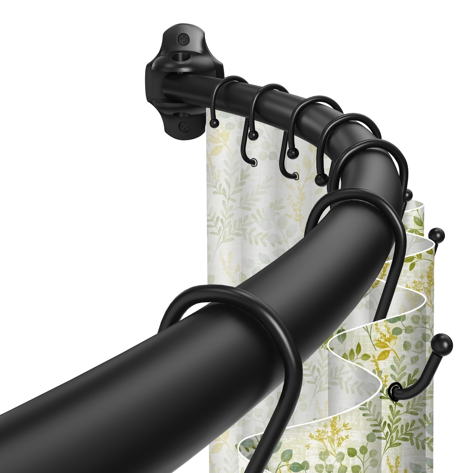 Azcom Curved Shower Curtain Rod, Rust Resistant, Adjustable Length 42 ...