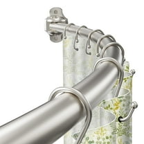 Azcom Curved Shower Curtain Rod, Rust Resistant, Adjustable Length 42-73 inches for Shower, Bathroom, Hole Punch Required-Brushed Nickel