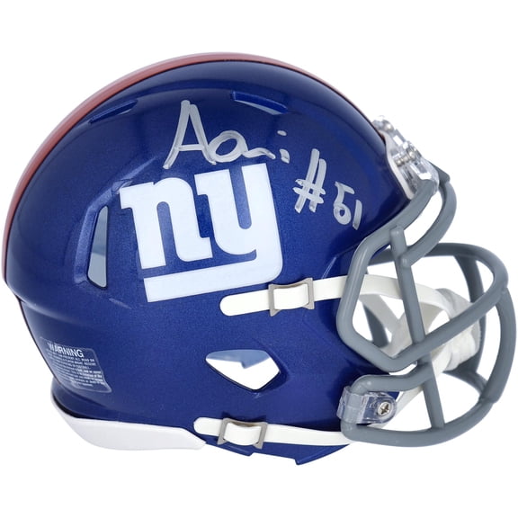 Azeez Olujari New York Giants Autographed Riddell Speed Mini Helmet - Fanatics Authentic Certified