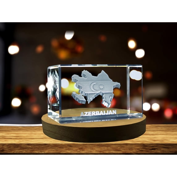 Azerbaijan 3D Engraved Crystal 3D Engraved Crystal Keepsake/Gift/Decor/Collectible/Souvenir