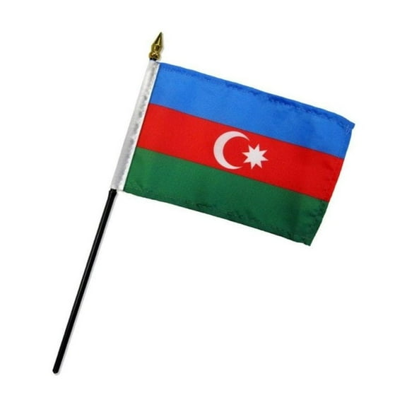 Azerbaijan 4x6in Stick Flag