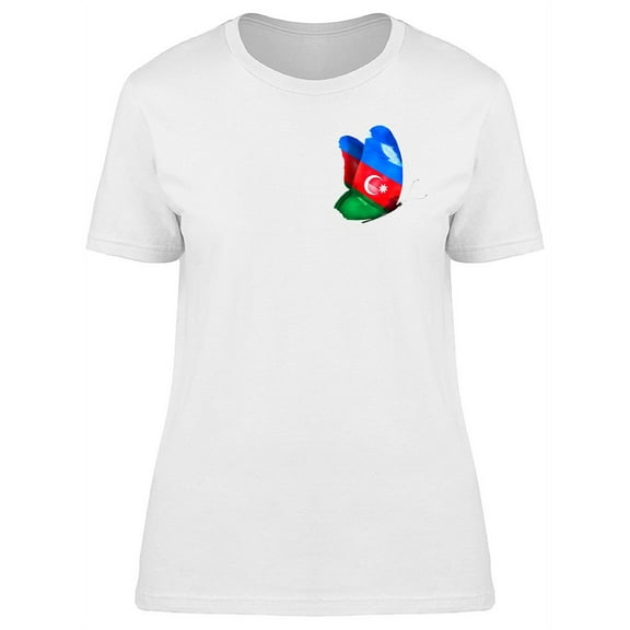Azerbaijan Cool Butterfly Flag T-Shirt Women -Image by Shutterstock, Female Medium