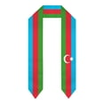 thumbnail image 1 of Azerbaijan Flag Thick Graduation Sash Stole Scarf Double Sided Honor Stole For Graduation Students Class Of 2024, 1 of 7
