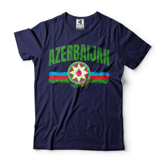 Azerbaijan Logo Shirt Azerbaijan Patriotic Country Logo Shirt Azerbaijan Gifts Azerbaijan Gift Ideas (4X-Large Navy Blue)