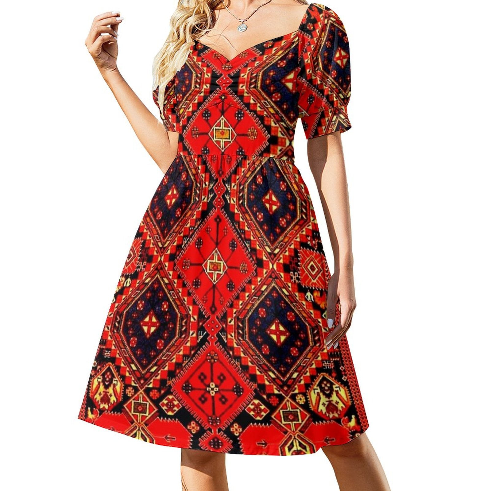 Azerbaijan Pattern 3 Sleeveless Dress cocktail dresses ladies dresses
