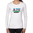 thumbnail image 1 of Azerbaijan Rugby - Olympic Games - Rio - Flag Women's Long Sleeve Grey T-Shirt, 1 of 2