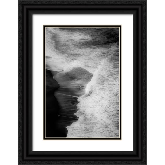 Azevedo, Olavo 11x14 Black Ornate Wood Framed with Double Matting Museum Art Print Titled - Trying To Surf