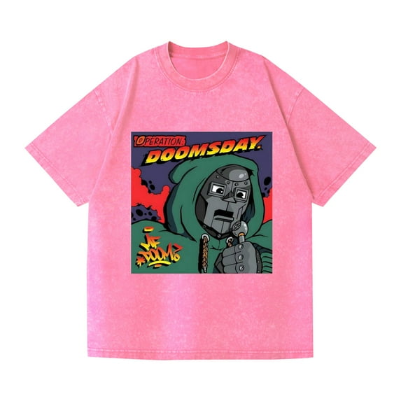 Azikbd  DOOM game-themed red 3D graphic vintage T-shirt, 100% cotton, unisex, available in sizes XS-3XL, trendy and stylish.