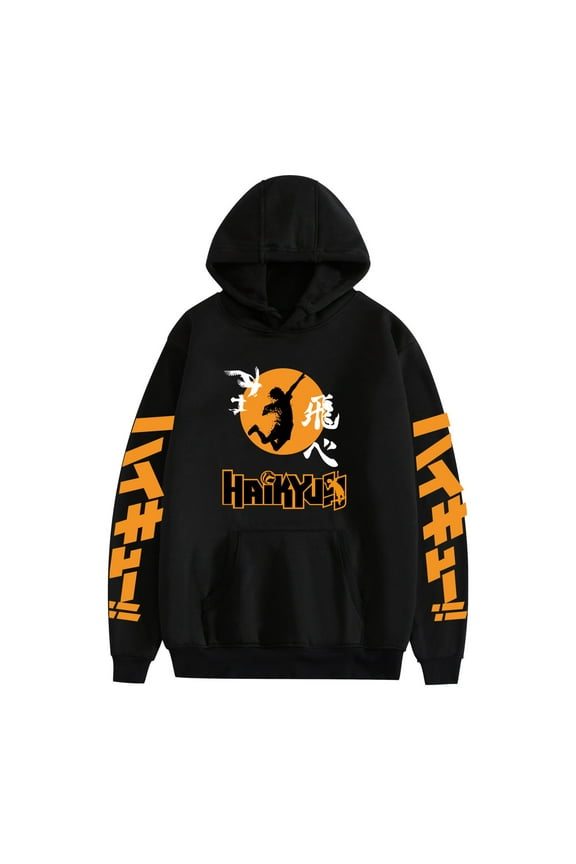 Haikyuu Pullover Anime Hoodie Long Sleeve Hooded Sweater Unisex Anime Costume Cotton Loose