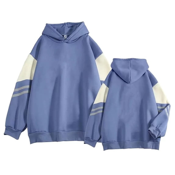 Azikbd Men's and women's casual and stylish solid color hooded sweatshirt, autumn long-sleeved sweatshirt