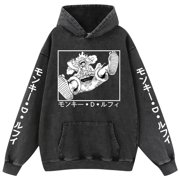 Azikbd Navigator ONE PIECE Washed Vintage Hoodies Anime Cosplay Sweatshirts Novelty Comfortable Classic Pullover Unisex Clothing