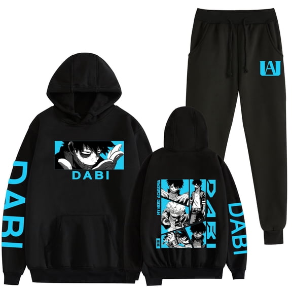 Azikbd  New Bakugo Katsuki Two-Piece Hoodie Set - Anime Style - Todoroki Shoto Cosplay - Sweatshirt   Pants - Unisex