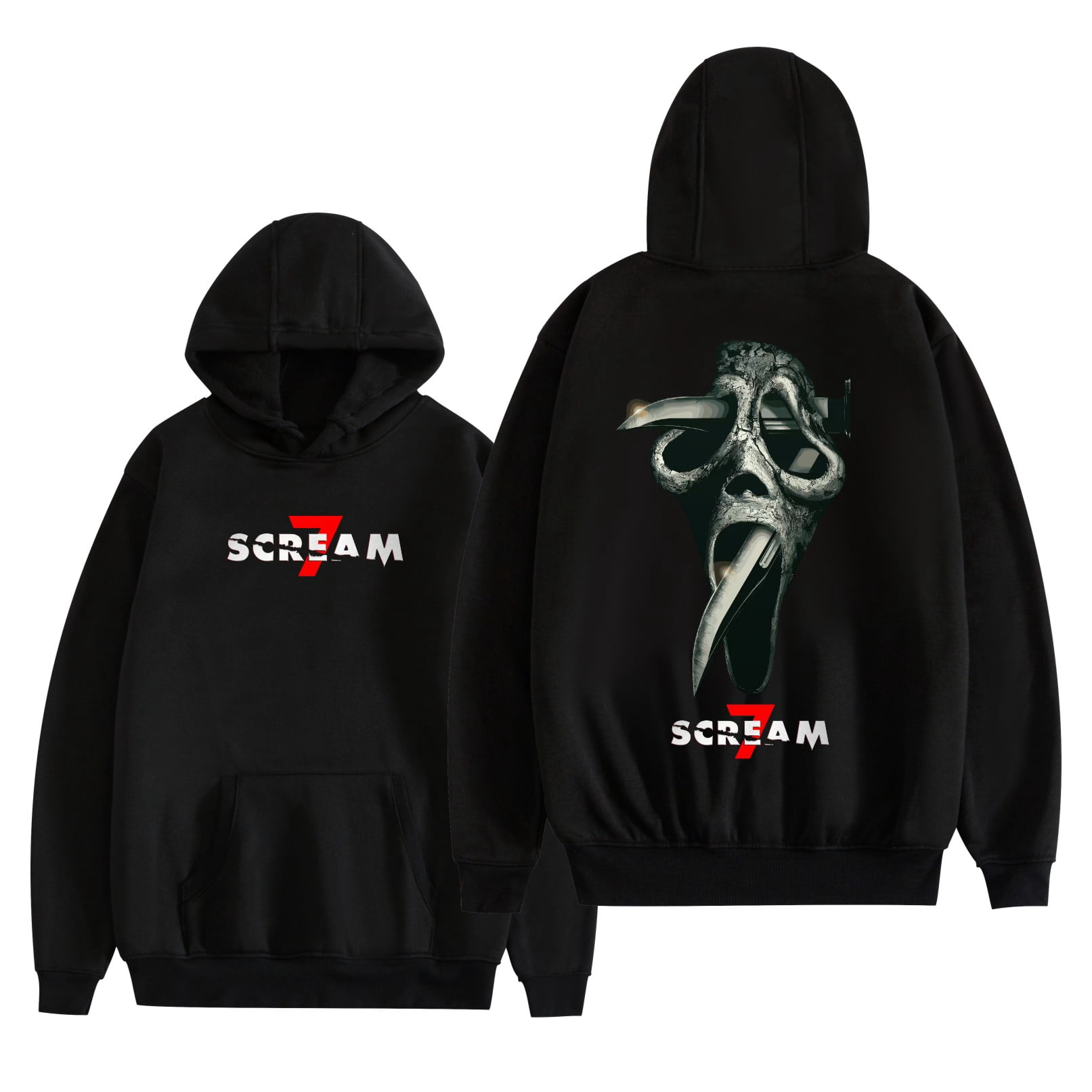 Azikbd Scream 7 peripheral ghost face movie hooded sweatshirt with ...