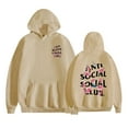 thumbnail image 1 of Azikbd  anti soclal social club floral hooded sweatshirt with velvet pullover comfortable and soft with pockets for men and women, 1 of 6