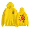 thumbnail image 1 of Azikbd  anti soclal social club floral hooded sweatshirt with velvet pullover comfortable and soft with pockets for men and women, 1 of 6