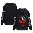 thumbnail image 1 of Azikbd  solo Leveling Zipper cardigan, anime style, casual and sporty, unisex, XS-3XL, black hooded pullover., 1 of 6
