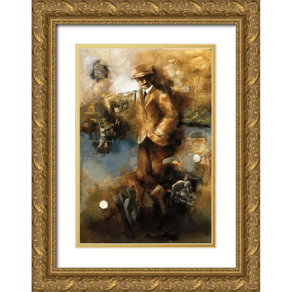 Azim, Roya 13x18 Gold Ornate Wood Framed with Double Matting Museum Art Print Titled - At The Club