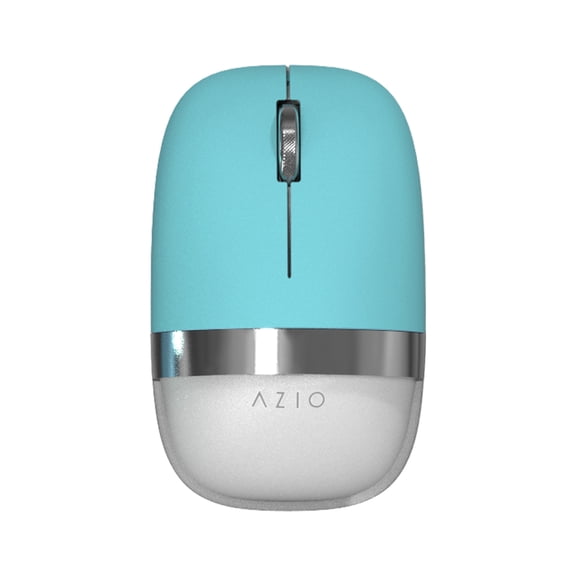 Azio IZO Cordless Optical Computer Mouse, Ergonomic, 3 Buttons, Bluetooth 3.0/5.0 and 2.4G RF-USB (Mint Daisy), IM409