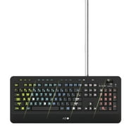 Azio Vision Backlit Computer Keyboard - Wired USB Keyboard with LARGE PRINT keys and 5 Interchangeable Backlight Colors KB506