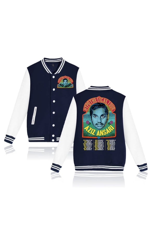 Aziz Ansari 2025 Hypothetical Tour Baseball Jacket Unisex Fashion Long Sleeve Jacket