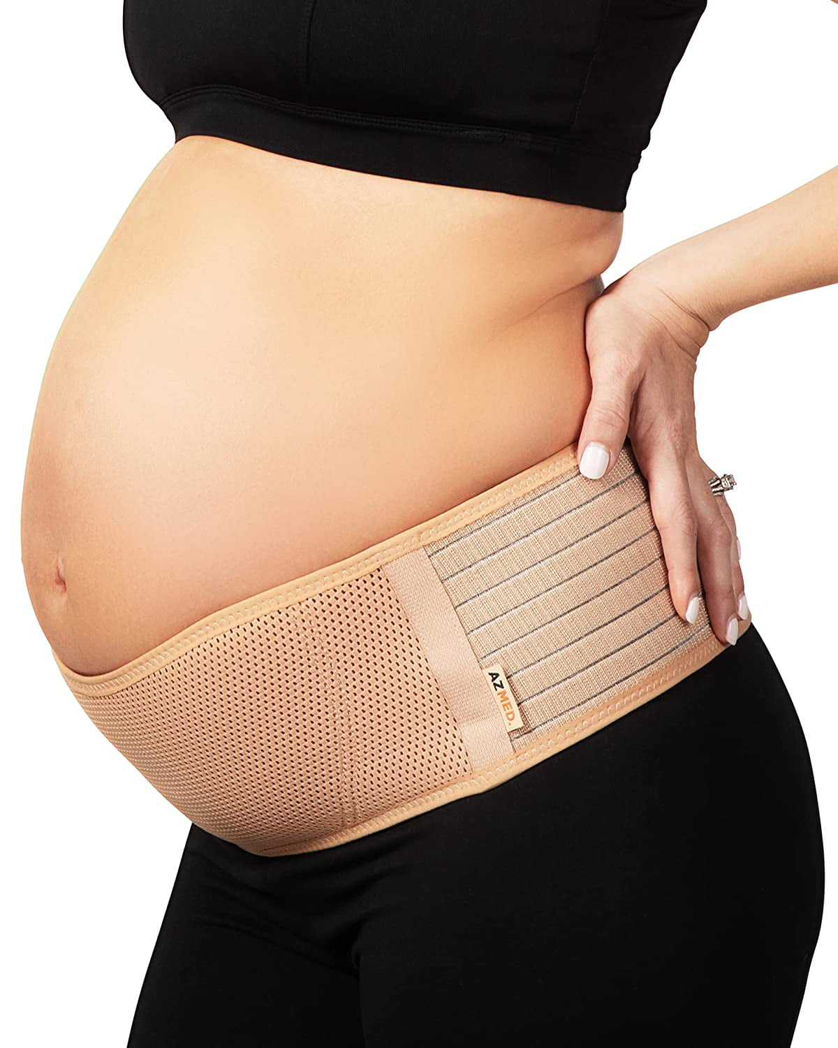 Azmed Maternity Belly Band for Pregnant Women, Pregnancy Belly Support Band  for Abdomen, Pelvic, Waist, & Back Pain, Adjustable Maternity Belt