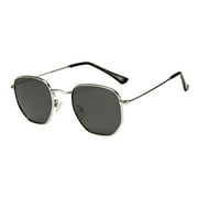 Azorb Polarized Sunglasses for Women Men 100% UV Blocking Square Gold Frames and Gray Lens Women Sunglasses