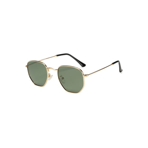 Azorb Polarized Sunglasses for Women Men Polarized Sunglasses Gold Hexagonal Frame Sunglasses